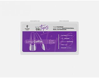 SOFT GEL TIPS Long Coffin 