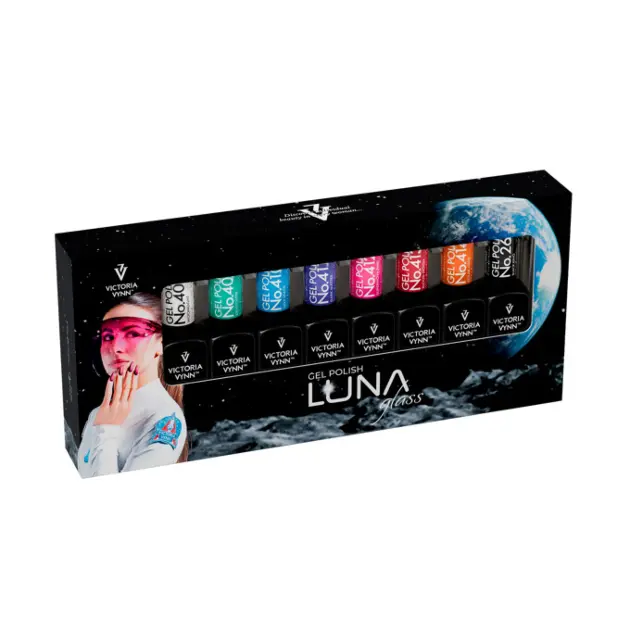 Victoria Vynn Lunaglass 8 Pack Gel Polish – 408-414 + 262 Black King + Magnet